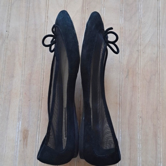 INC International Concept Corsica Suede Leather Mesh Bow Detail Pointy Toe Flat - Picture 9 of 10